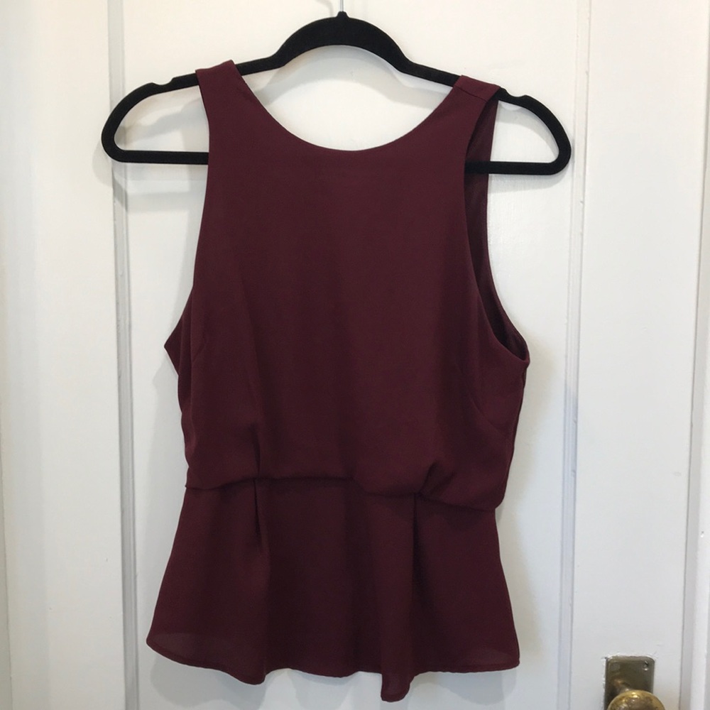 Astr peplum plum colored tank